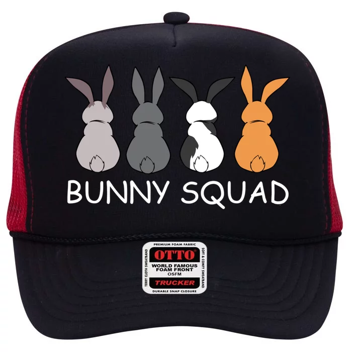 Cute Bunny Team Squad Rabbit Bunnies Cool Gift High Crown Mesh Trucker Hat