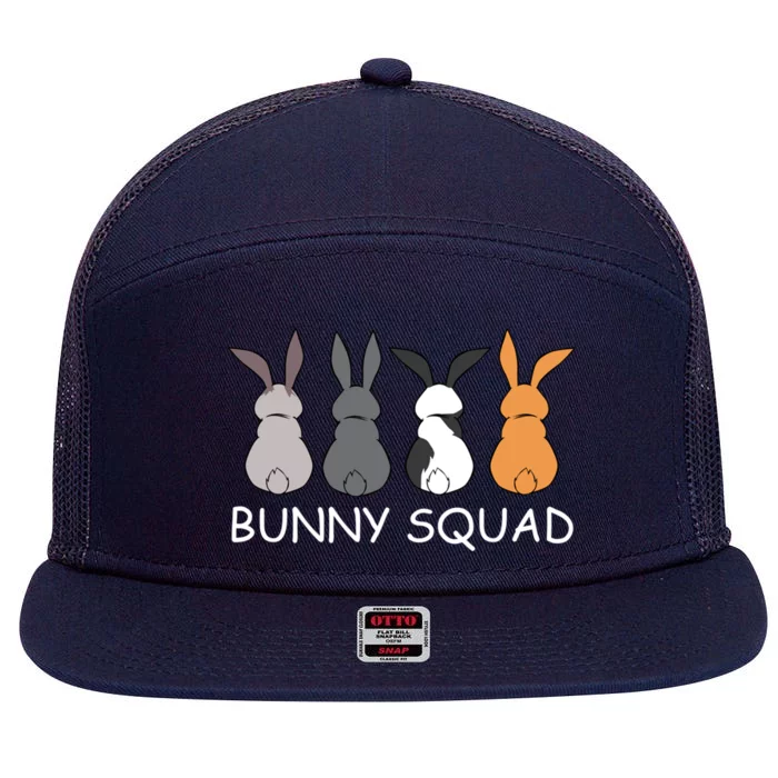 Cute Bunny Team Squad Rabbit Bunnies Cool Gift 7 Panel Mesh Trucker Snapback Hat