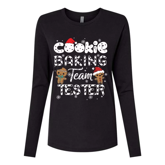 Cookie Baking Team Tester Gingerbread Christmas Womens Cotton Relaxed Long Sleeve T-Shirt