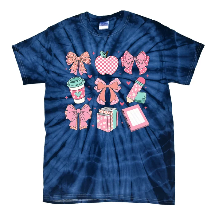 Coquette Bow Teacher Cute Teacher Life Tie-Dye T-Shirt