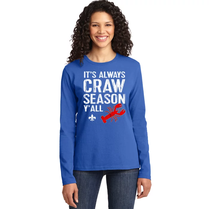 Crawfish Boil Tee Funny Love Craw Season Yall Crawfish Great Gift Ladies Long Sleeve Shirt