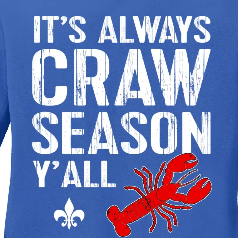 Crawfish Boil Tee Funny Love Craw Season Yall Crawfish Great Gift Ladies Long Sleeve Shirt