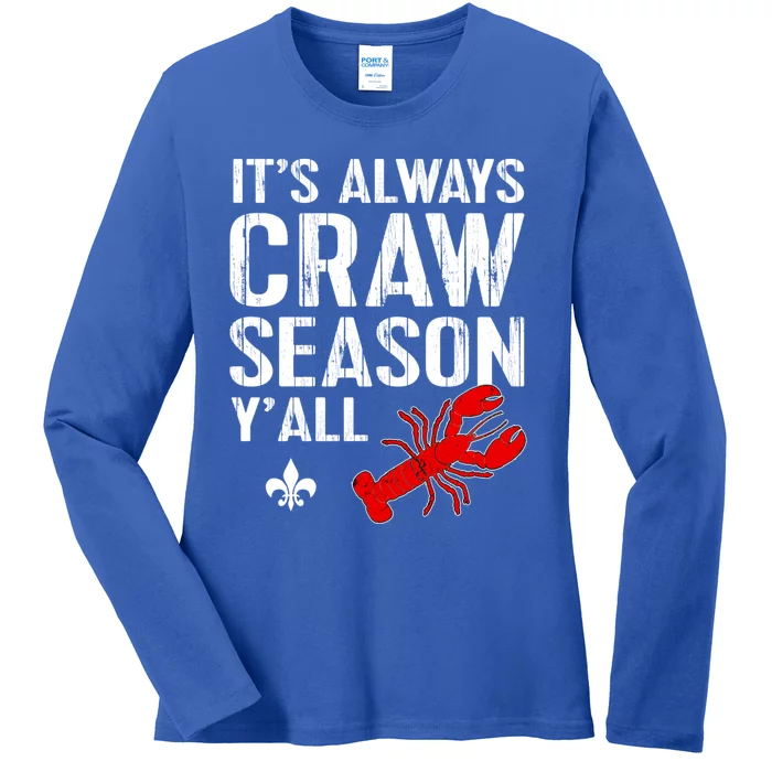 Crawfish Boil Tee Funny Love Craw Season Yall Crawfish Great Gift Ladies Long Sleeve Shirt