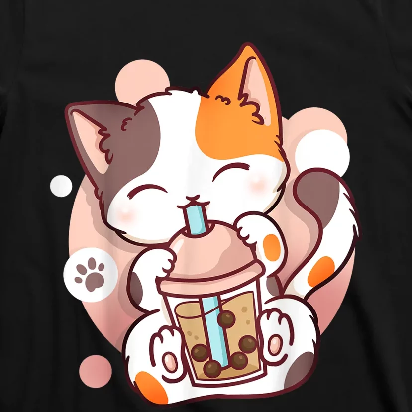 Cat Boba Tea Bubble Tea Anime Kawaii Neko T-Shirt