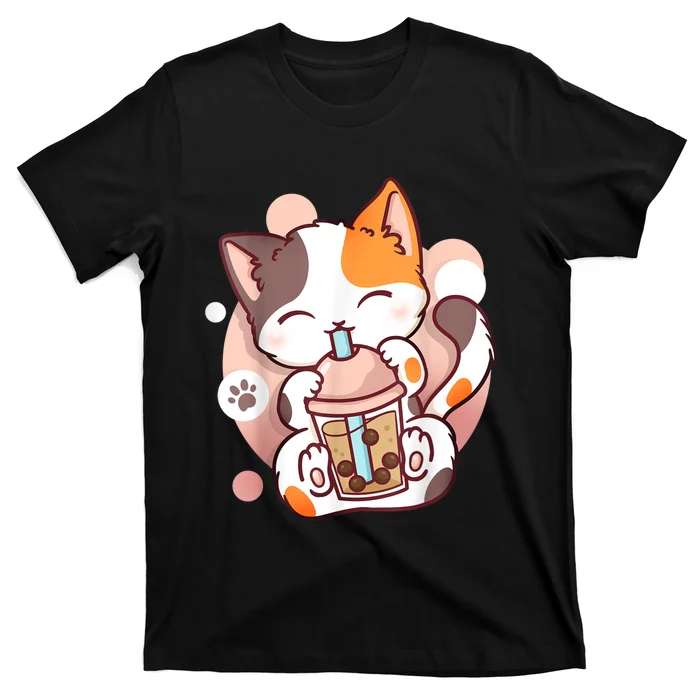 Cat Boba Tea Bubble Tea Anime Kawaii Neko T-Shirt