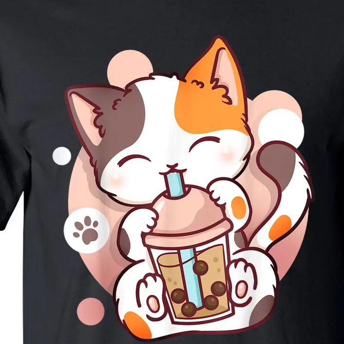 Cat Boba Tea Bubble Tea Anime Kawaii Neko Tall T-Shirt