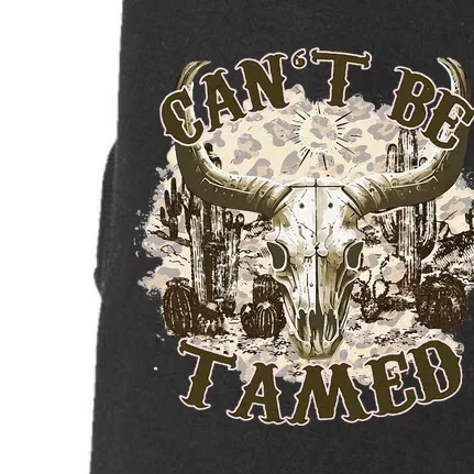 CanT Be Tamed Western Cow Skull Cowboy Cowgirl Costume Doggie 3-End Fleece Hoodie