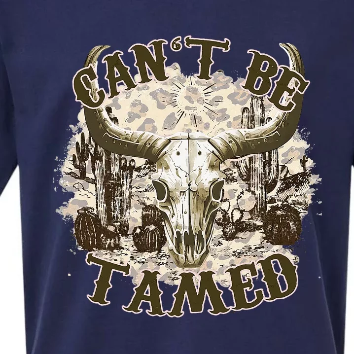 CanT Be Tamed Western Cow Skull Cowboy Cowgirl Costume Sueded Cloud Jersey T-Shirt