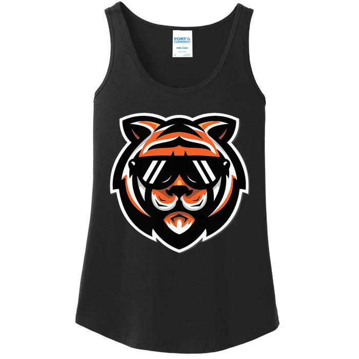 Cool Bengal Tiger With Sunglasses Ladies Essential Tank