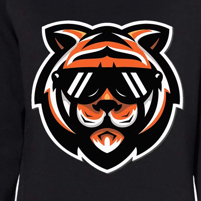 Cool Bengal Tiger With Sunglasses Womens California Wash Sweatshirt