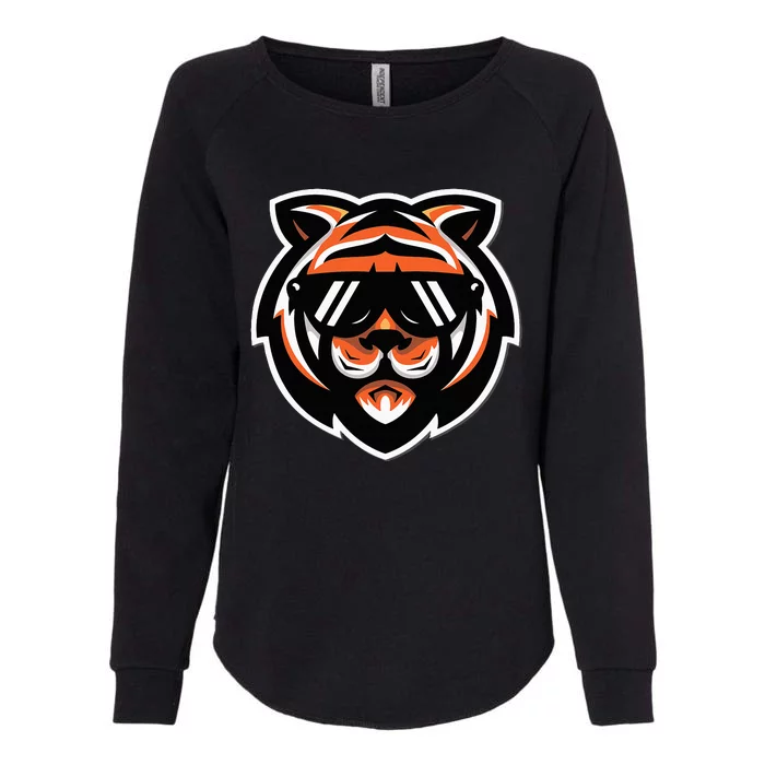 Cool Bengal Tiger With Sunglasses Womens California Wash Sweatshirt