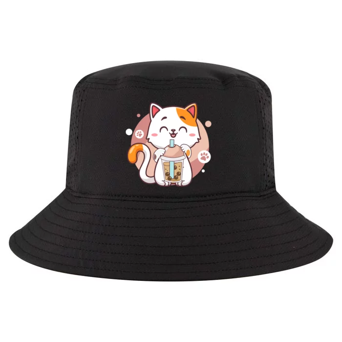 Cat Boba Tea Bubble Tea Anime Kawaii Neko Cool Comfort Performance Bucket Hat