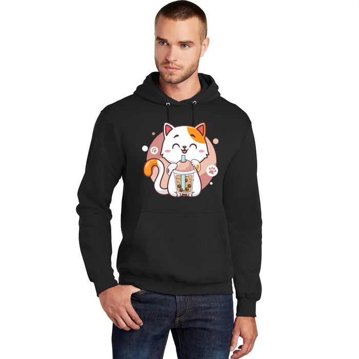 Cat Boba Tea Bubble Tea Anime Kawaii Neko Hoodie