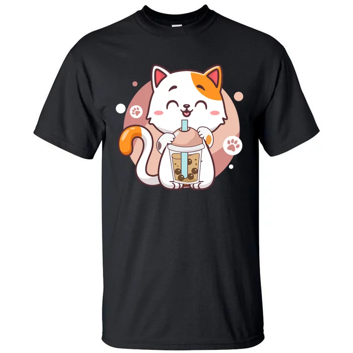 Cat Boba Tea Bubble Tea Anime Kawaii Neko Tall T-Shirt