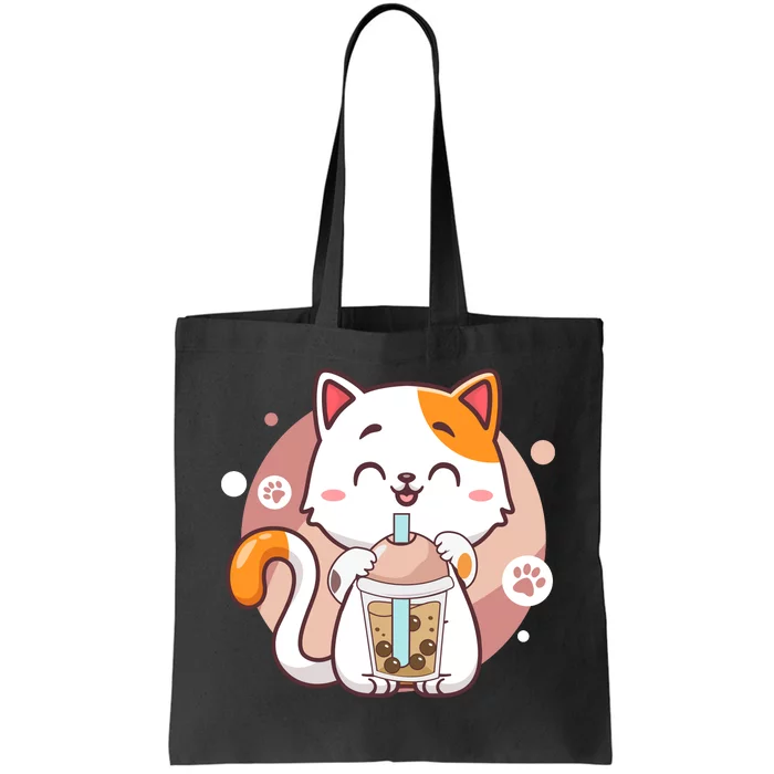 Cat Boba Tea Bubble Tea Anime Kawaii Neko Tote Bag