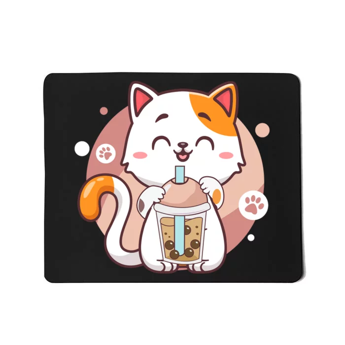 Cat Boba Tea Bubble Tea Anime Kawaii Neko Mousepad