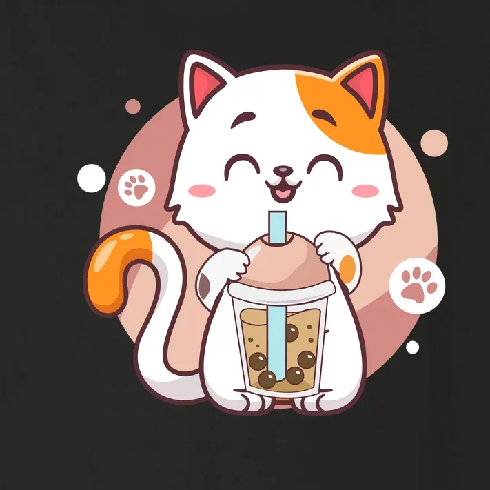 Cat Boba Tea Bubble Tea Anime Kawaii Neko Toddler Long Sleeve Shirt