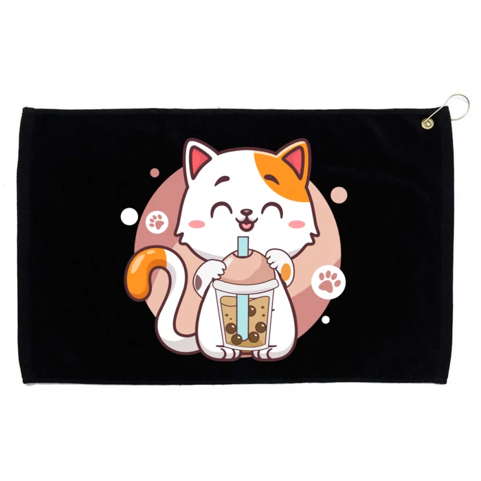 Cat Boba Tea Bubble Tea Anime Kawaii Neko Grommeted Golf Towel