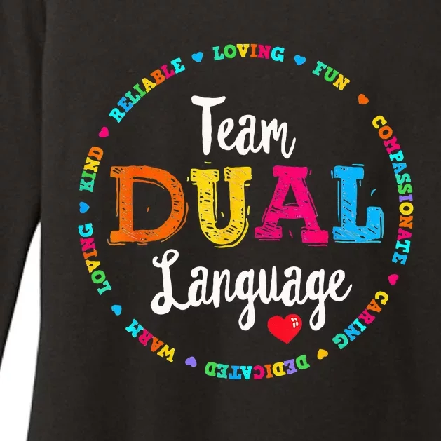 Cute Back To School Squad Team Dual Language Teachers Womens CVC Long Sleeve Shirt