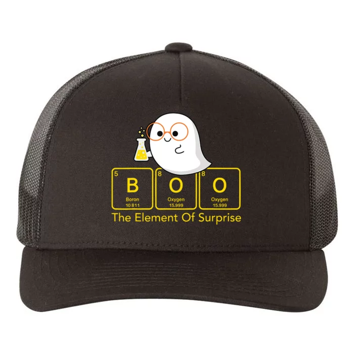 Chemistry Boo The Element Of Surprise Cute Chemist Halloween Yupoong Adult 5-Panel Trucker Hat