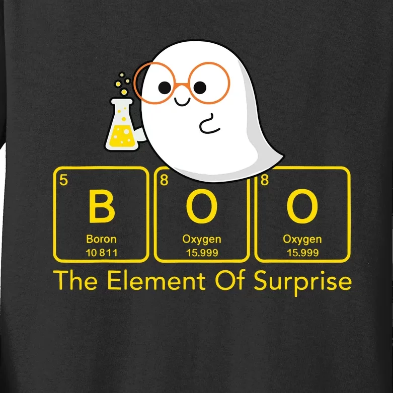 Chemistry Boo The Element Of Surprise Cute Chemist Halloween Kids Long Sleeve Shirt