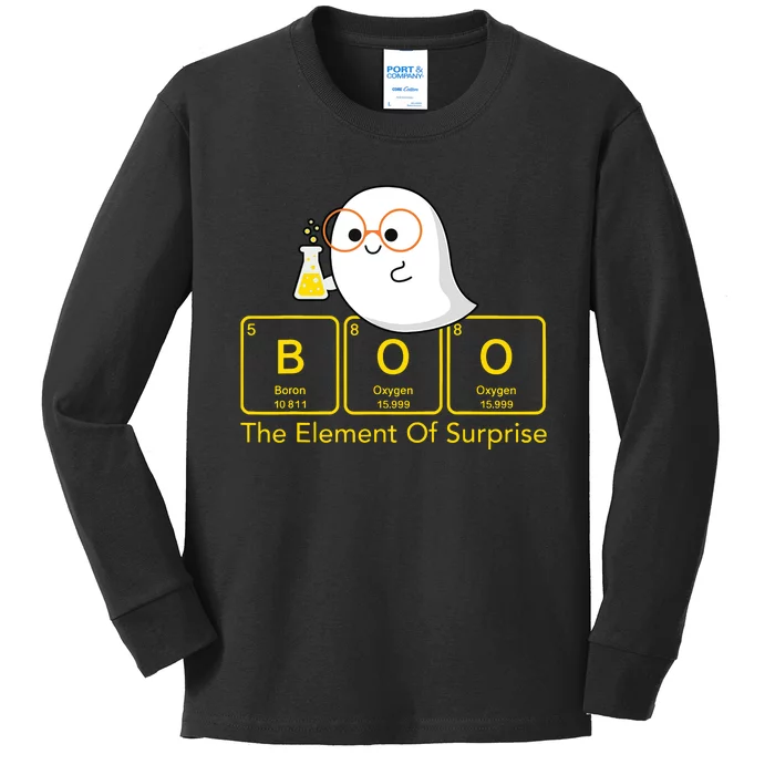 Chemistry Boo The Element Of Surprise Cute Chemist Halloween Kids Long Sleeve Shirt