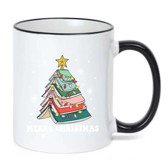 Christmas Book Tree Book Lovers Bookworm Teachers Librarians Meaningful Gift Black Color Changing Mug