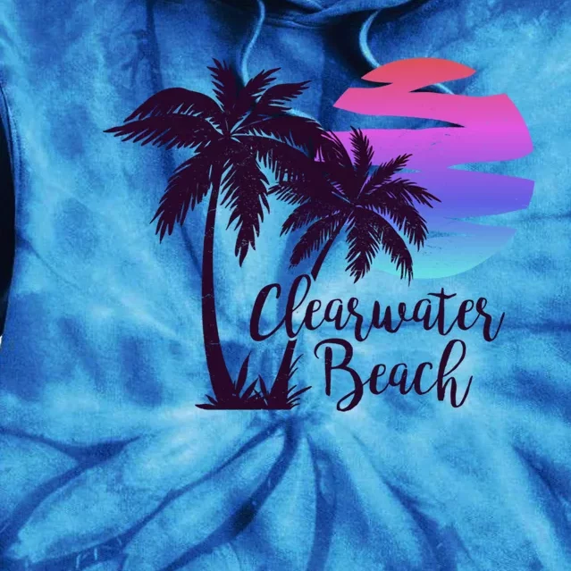 Clearwater Beach Trip Vacation Spring Break Sunset Graphic Gift Tie Dye Hoodie