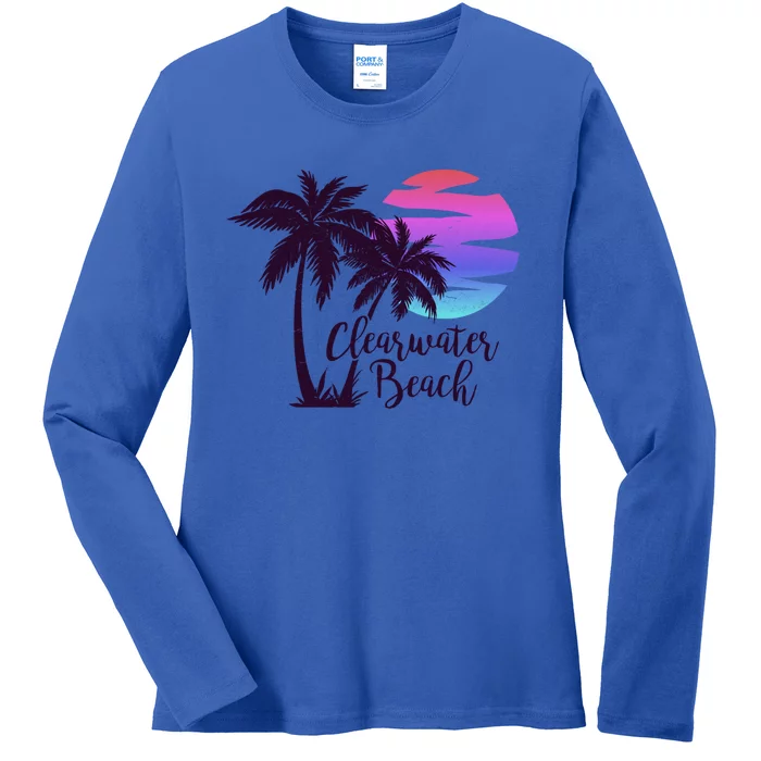 Clearwater Beach Trip Vacation Spring Break Sunset Graphic Gift Ladies Long Sleeve Shirt