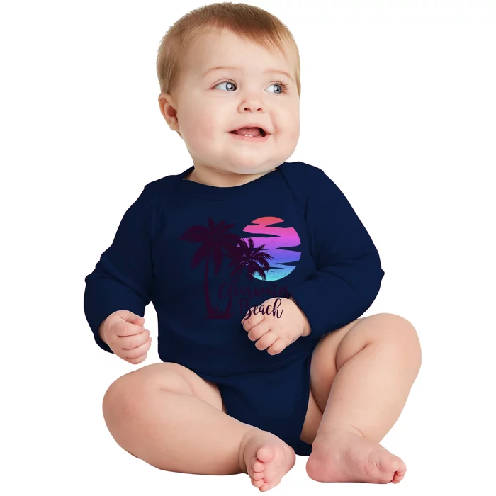 Clearwater Beach Trip Vacation Spring Break Sunset Graphic Gift Baby Long Sleeve Bodysuit