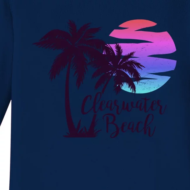 Clearwater Beach Trip Vacation Spring Break Sunset Graphic Gift Baby Long Sleeve Bodysuit