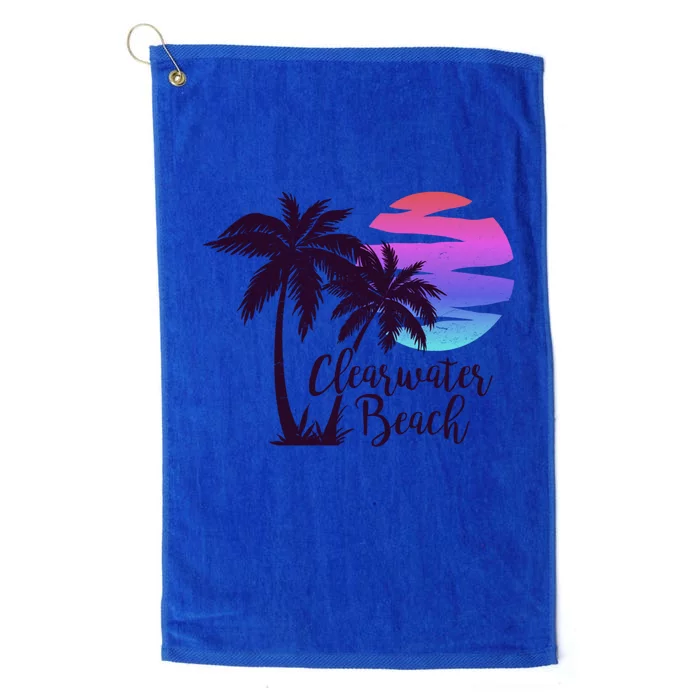 Clearwater Beach Trip Vacation Spring Break Sunset Graphic Gift Platinum Collection Golf Towel