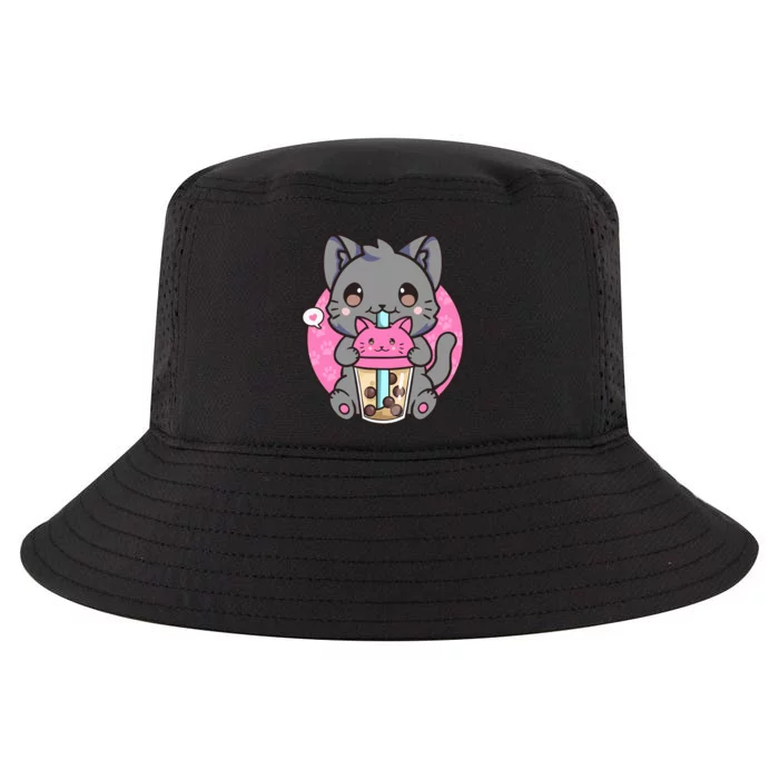 Cat Boba Tea Kawaii Anime Funny Gifts For Girl Boy Teens Cool Comfort Performance Bucket Hat