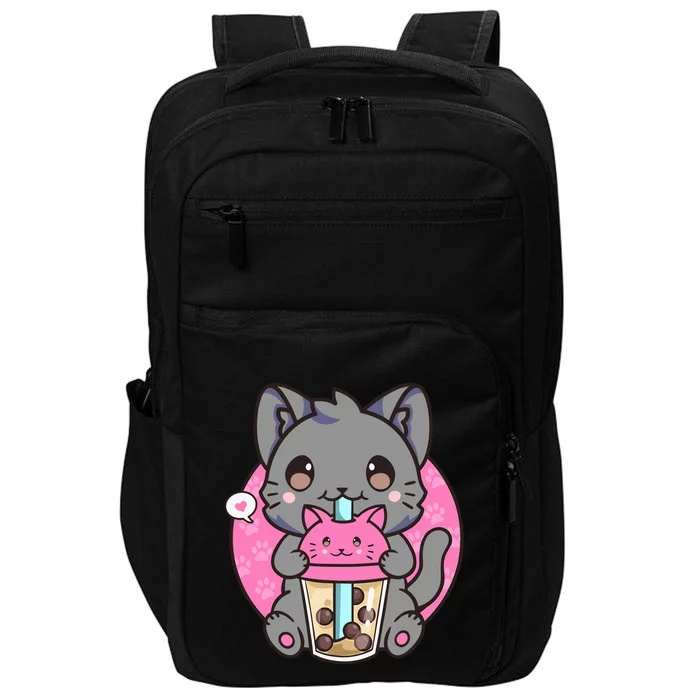 Cat Boba Tea Kawaii Anime Funny Gifts For Girl Boy Teens Impact Tech Backpack