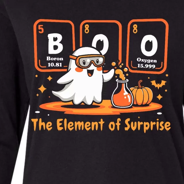 Chemistry Boo The Element Of Surprise Cute Chemist Halloween Womens Cotton Relaxed Long Sleeve T-Shirt