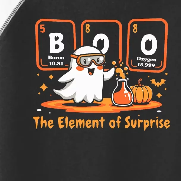 Chemistry Boo The Element Of Surprise Cute Chemist Halloween Toddler Fine Jersey T-Shirt