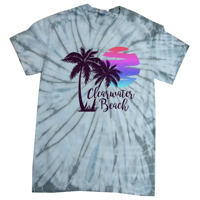 Clearwater Beach Trip Vacation Spring Break Sunset Graphic Gift Tie-Dye T-Shirt