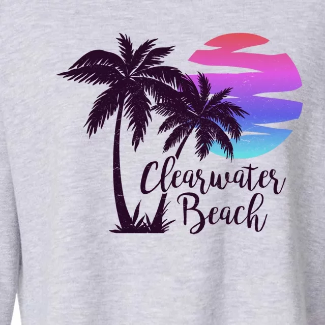 Clearwater Beach Trip Vacation Spring Break Sunset Graphic Gift Cropped Pullover Crew