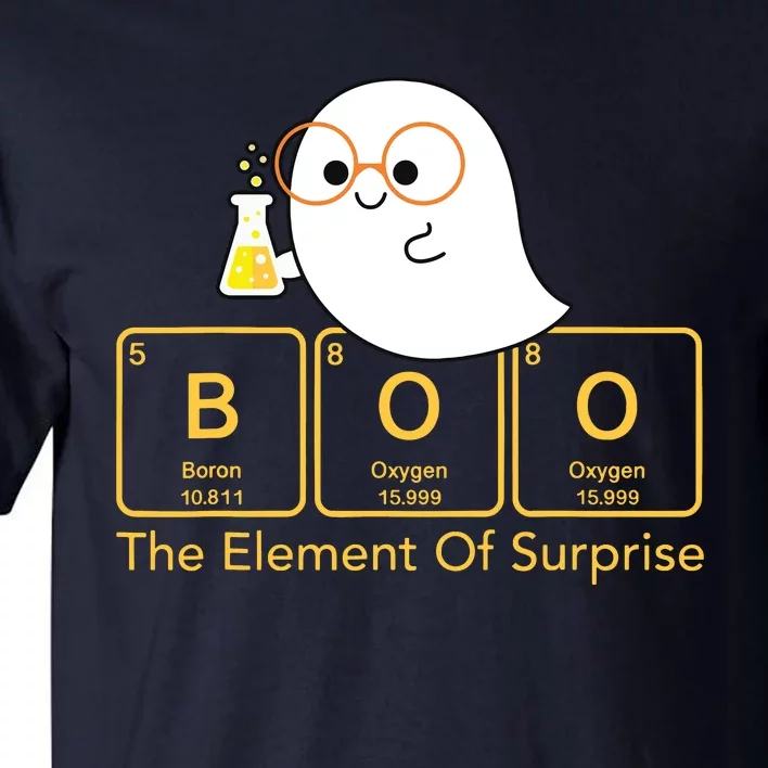 Chemistry Boo The Element Of Surprise Cute Chemist Halloween Tall T-Shirt