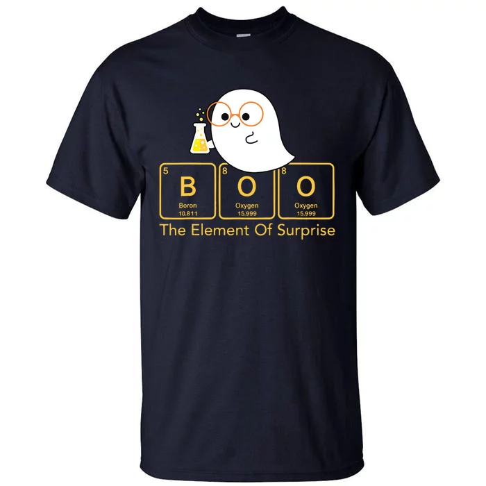 Chemistry Boo The Element Of Surprise Cute Chemist Halloween Tall T-Shirt