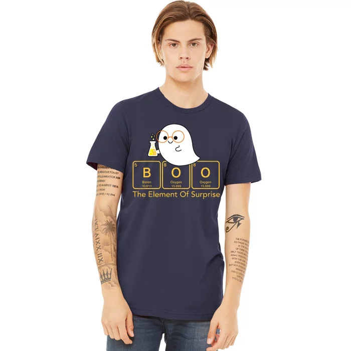 Chemistry Boo The Element Of Surprise Cute Chemist Halloween Premium T-Shirt