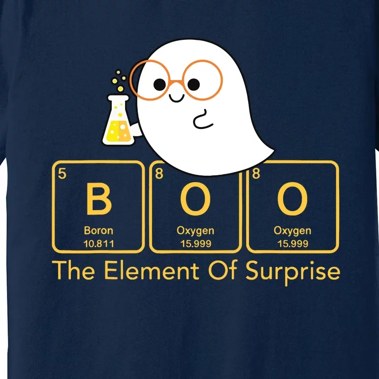 Chemistry Boo The Element Of Surprise Cute Chemist Halloween Premium T-Shirt