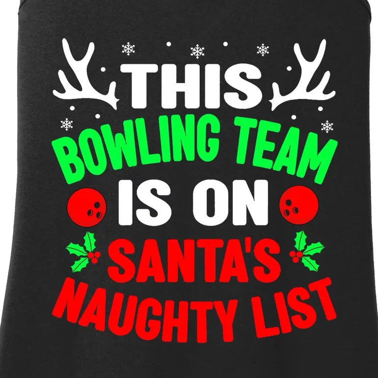 Christmas Bowling Team On Santa's Naughty List Ladies Essential Tank