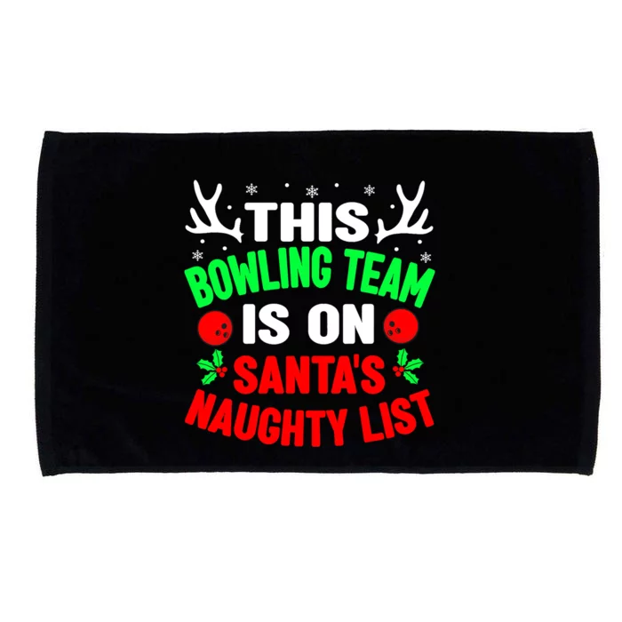 Christmas Bowling Team On Santa's Naughty List Microfiber Hand Towel