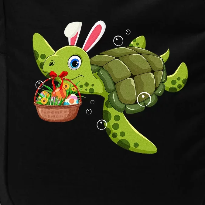 Cute Bunny Turtle Hold Easter Eggs Basket Happy Easter Day Impact Tech Backpack