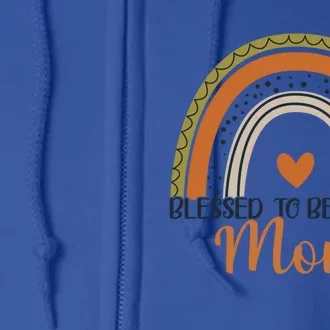 Cute Blessed To Be Called Mom Boho Rainbow Mom Grandma Gift Full Zip Hoodie