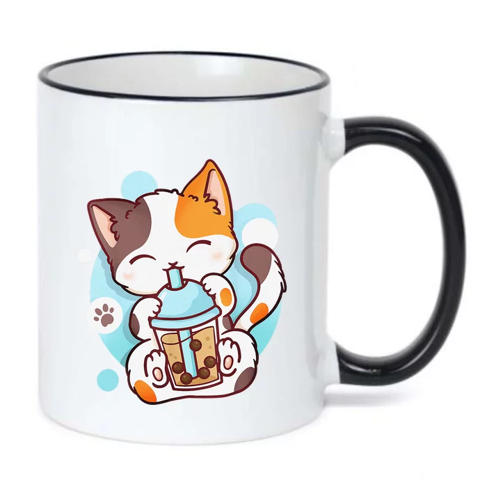 Cat Boba Tea Bubble Tea Anime Kawaii Neko Black Color Changing Mug