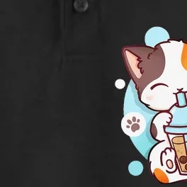 Cat Boba Tea Bubble Tea Anime Kawaii Neko Dry Zone Grid Performance Polo