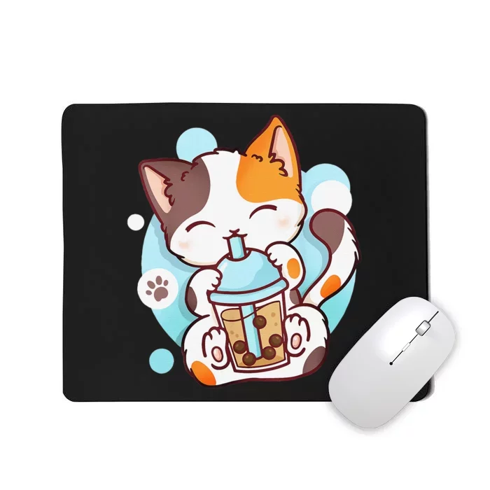 Cat Boba Tea Bubble Tea Anime Kawaii Neko Mousepad