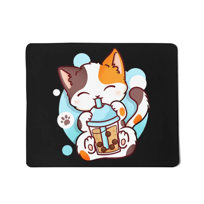 Cat Boba Tea Bubble Tea Anime Kawaii Neko Mousepad